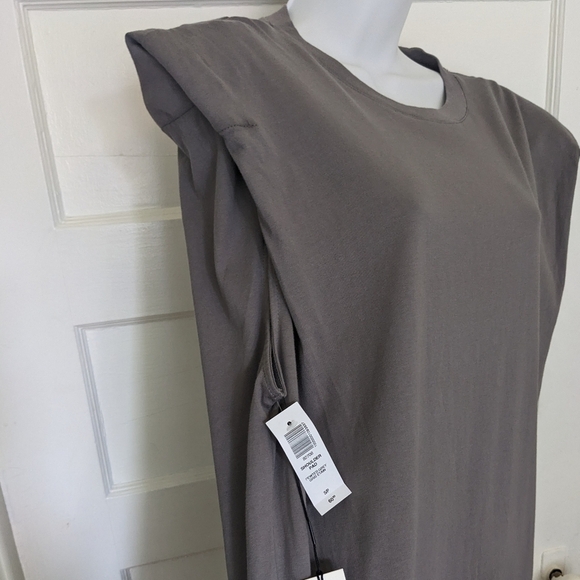 ARITZIA BABATON SHOULDER PAD DRESS PEWTER GREY SIZE SMALL - Picture 4 of 12